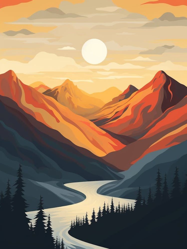 Mountains Abstract Minimalist 5