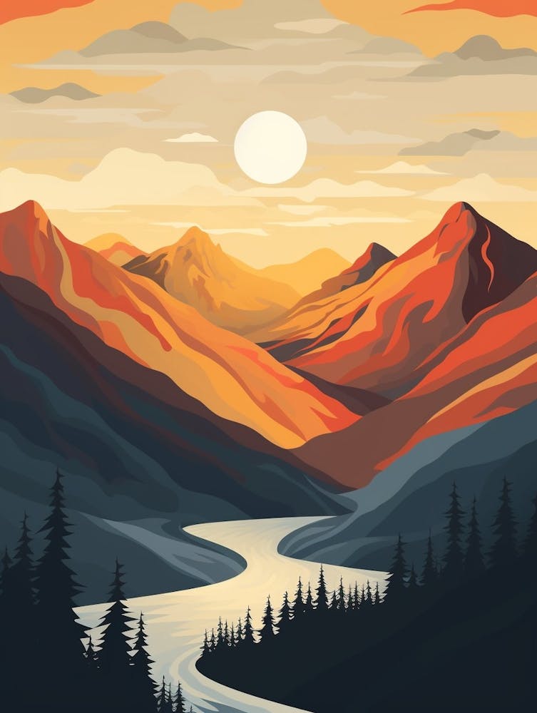 Mountains Abstract Minimalist 5