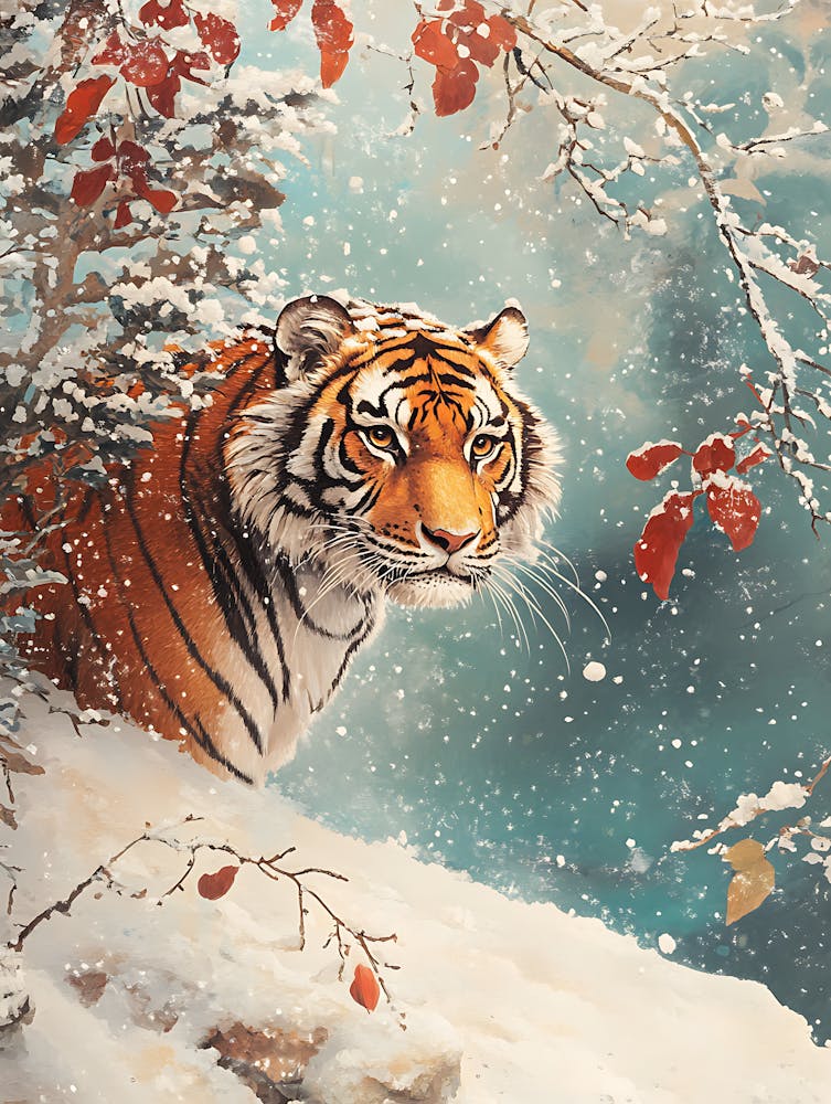 Stunning Tiger In The Snow 15