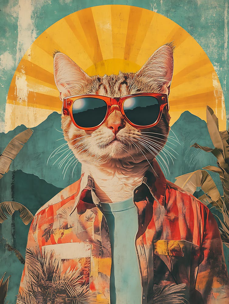 Vintage Retro Poster Cool Cat 8