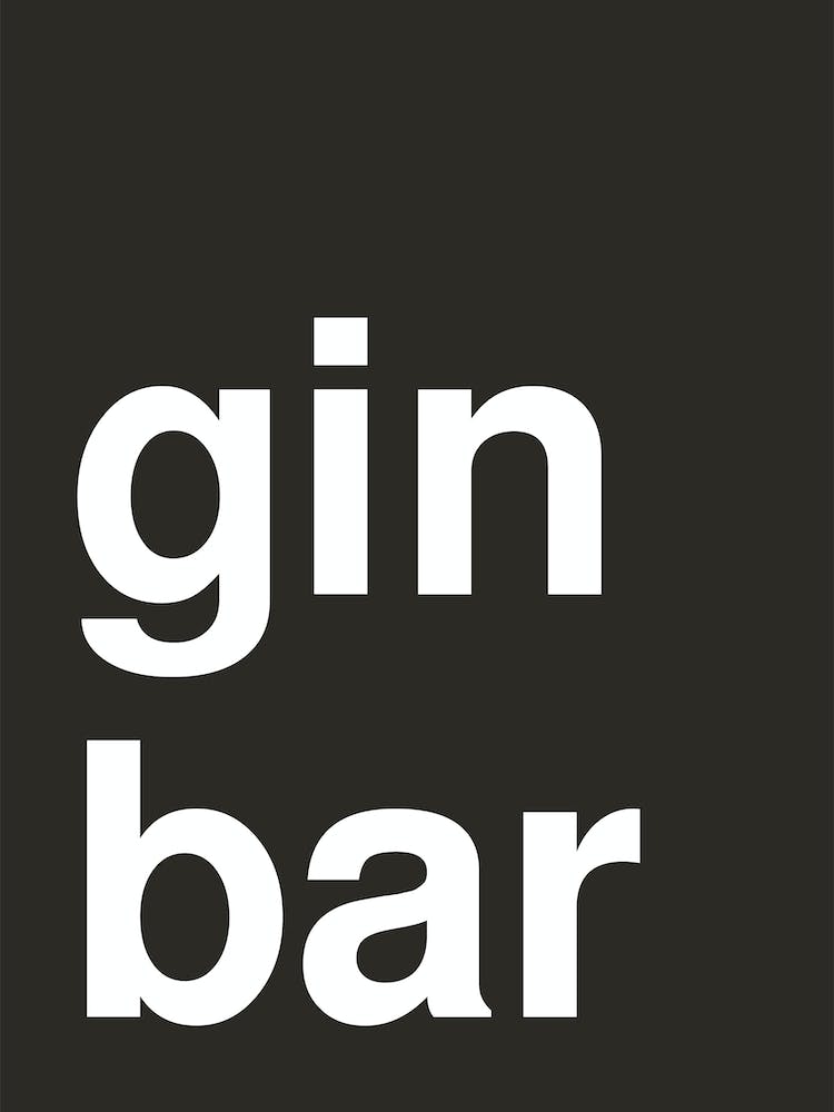 Gin Bar Bold Typography Statement In Black