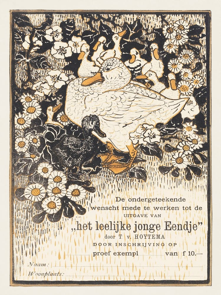 Order Card For Sample Copy Of The Ugly Duckling , Theo Van Hoytema