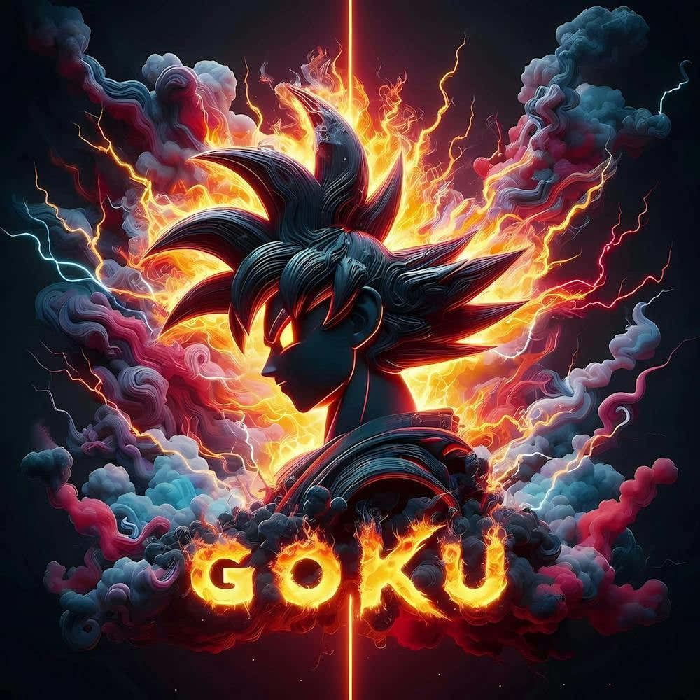 Goku Fire Art