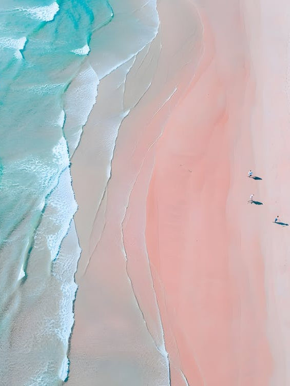 Pastel Beach Dream Print - Pink Sand & Turquoise Ocean