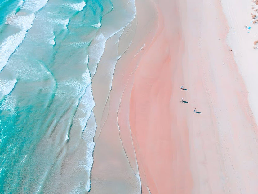 Pastel Beach Dream Print - Pink Sand & Turquoise Ocean