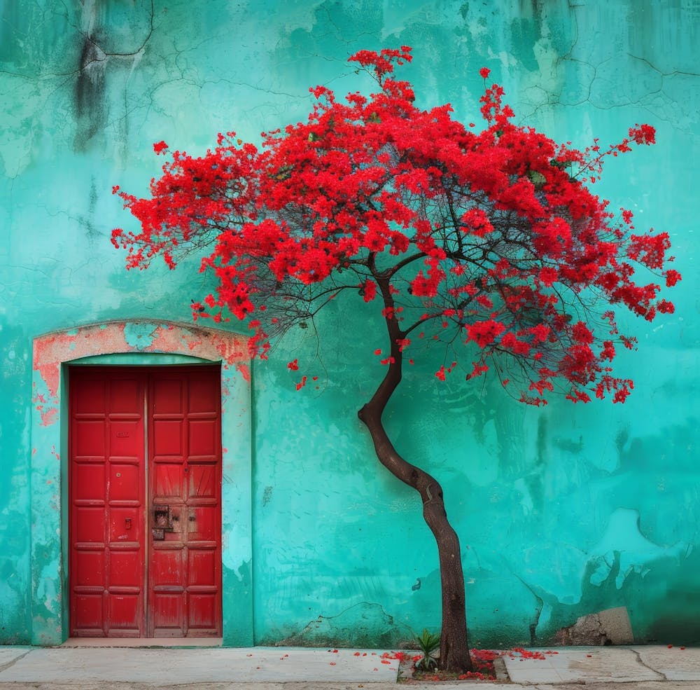 Tree In Front Of A Door