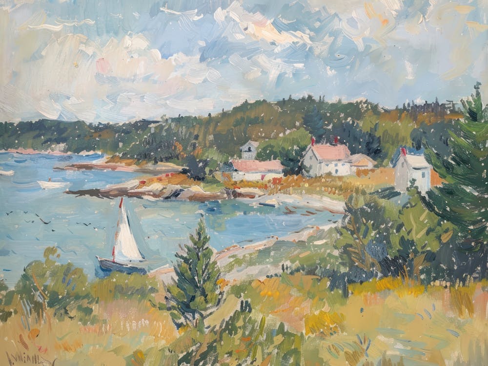 Echoes Of The Waves Gemälde inspiriert von Paul Cezanne