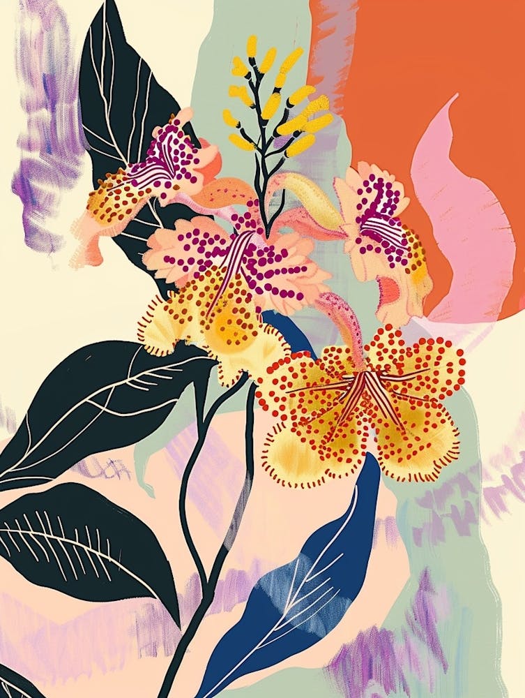 Bunte Blumenillustration Lantana 2