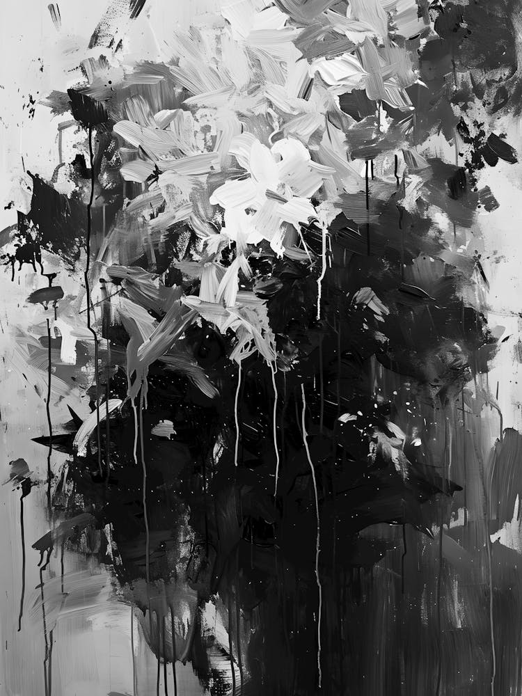 Black And White Abstract Painting 45