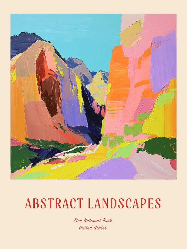 Colourful Abstract Zion National Park 3 Poster