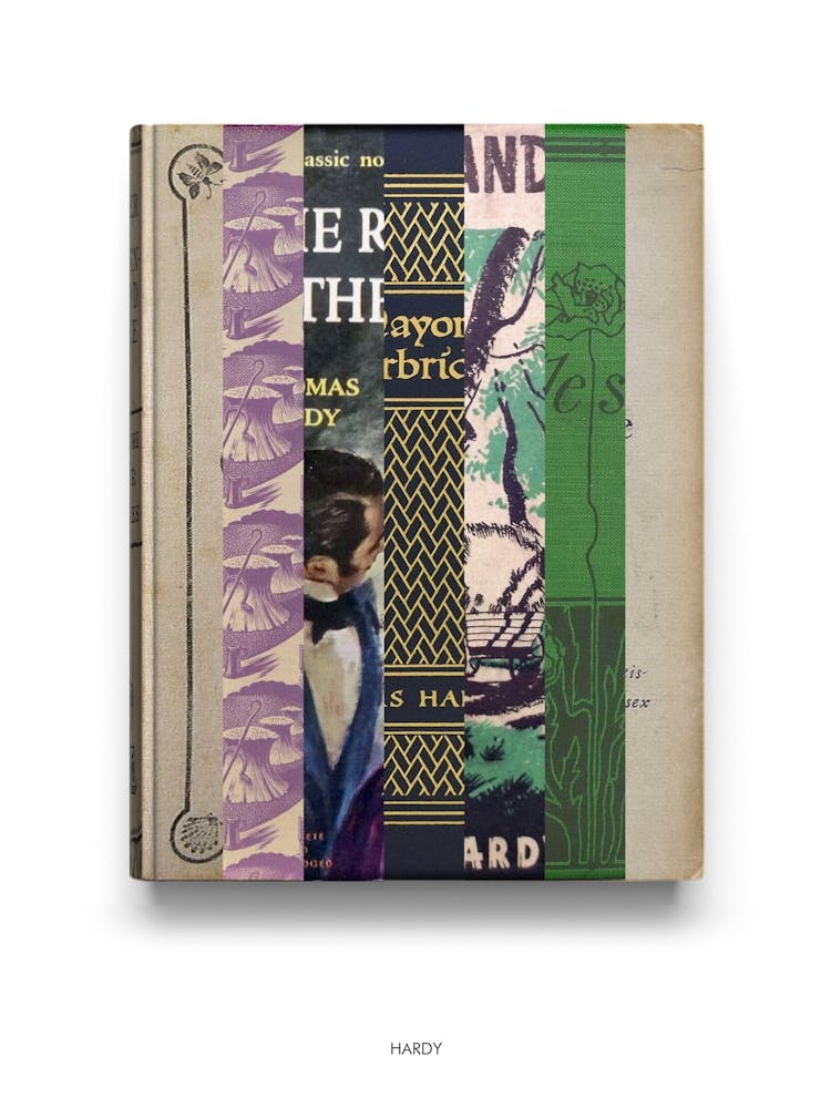 Thomas Hardy - Book Lover Abstract Print -First Edition Covers