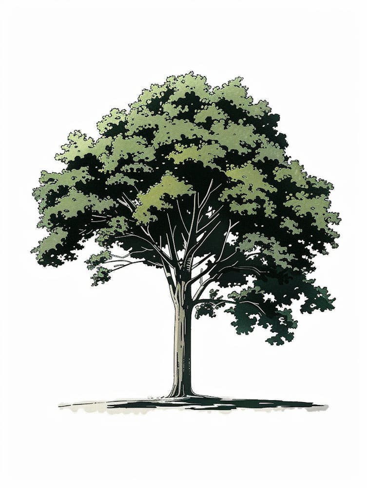 Beech Tree Pixel Illustration 2