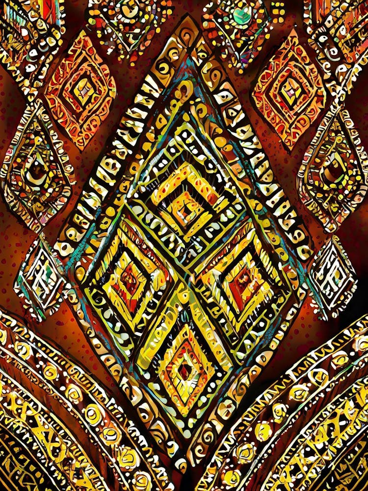 Motifs Et Dessins Tribaux Africains Aux Couleurs Énergiques