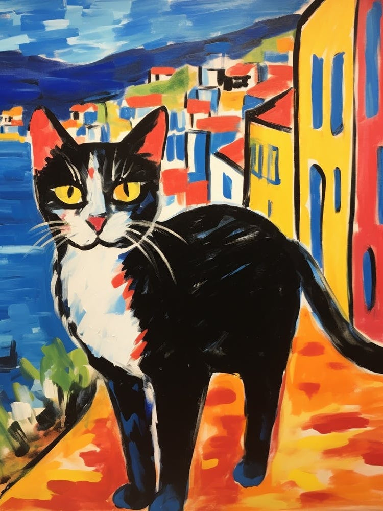 Painting Of A Cat In Santander Spain 2