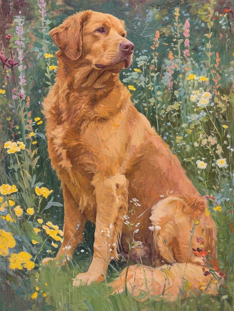 Chesapeake Bay Retriever Acrylic Painting 3