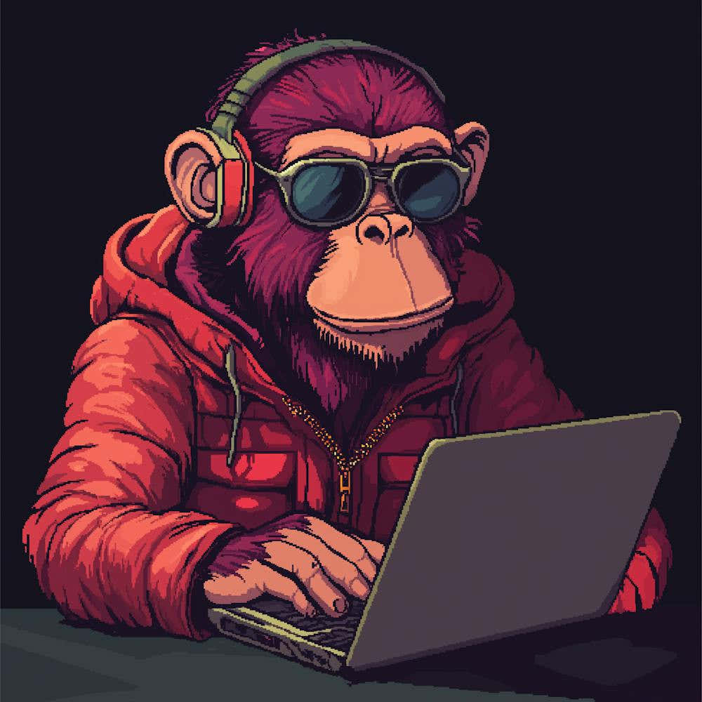 Monkey With Headphones