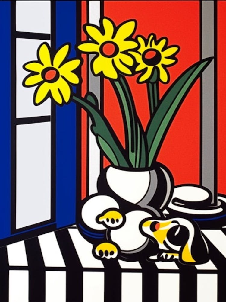 Anemone Flower Still Life  1 Pop Art Style