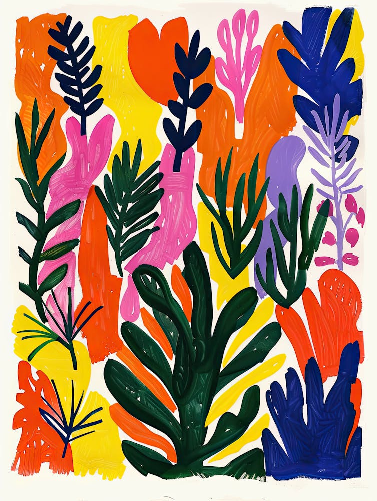 Jungle Au Coucher Du Soleil Style Matisse