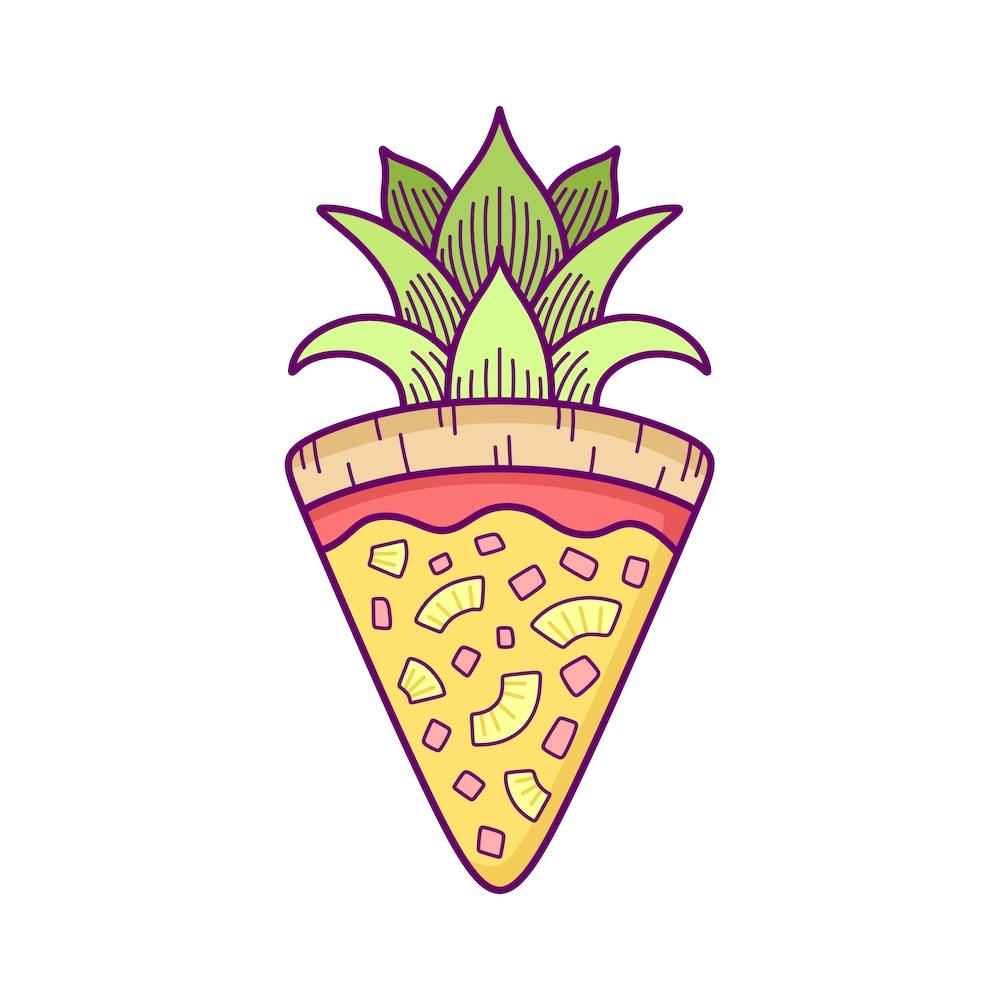 Pineapple Pizza Coat Of Arms Square