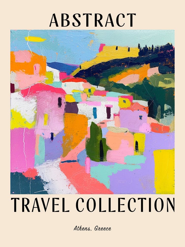 Abstract Travel Collection Poster Athens Greece 3