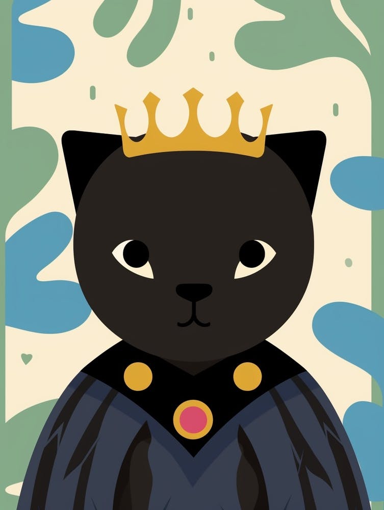 Little Black Panther 1 Wearing A Crown