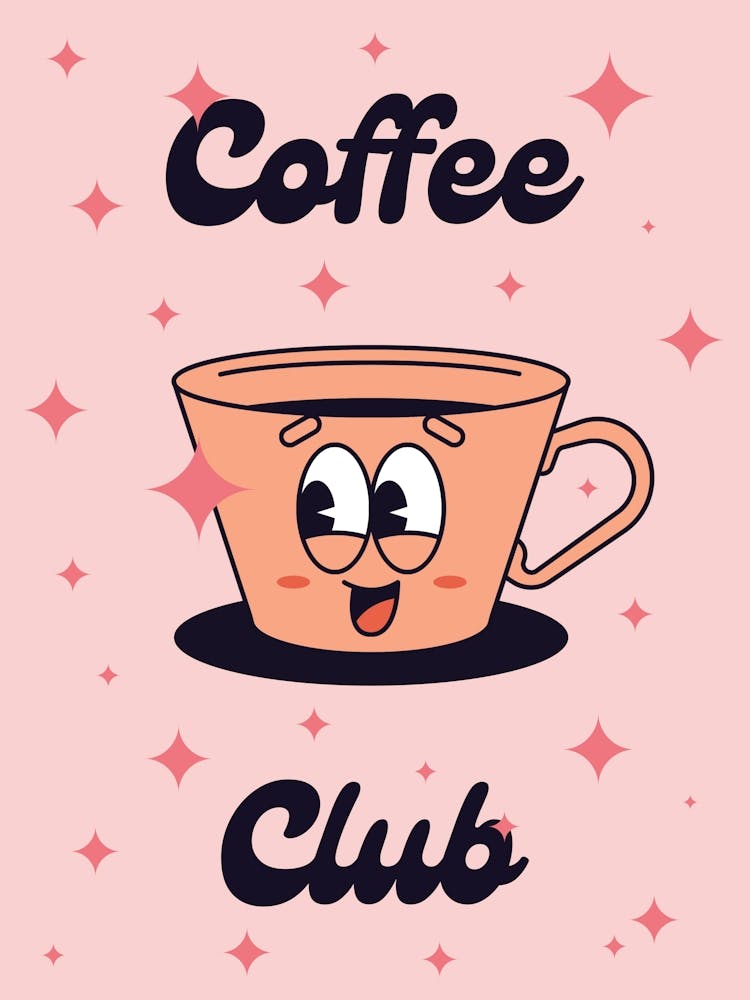 Retro Cartoon Coffee Club