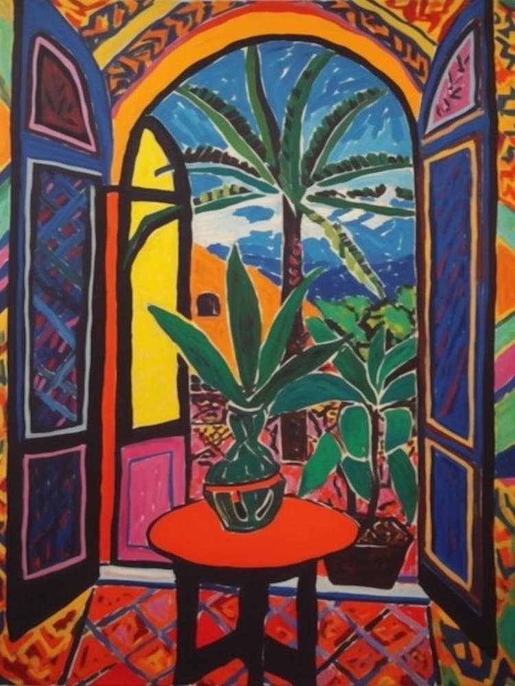 Window View Of Havana In The Style Of Fauvist 4