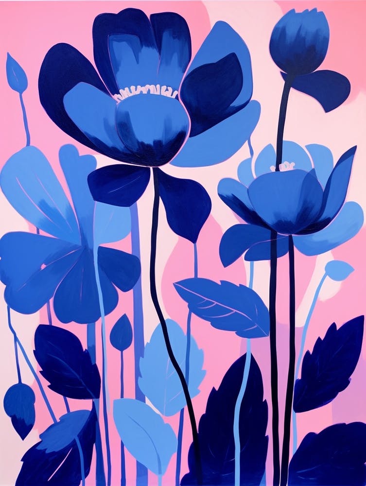 Blue Flower Illustration Cyclamen 1