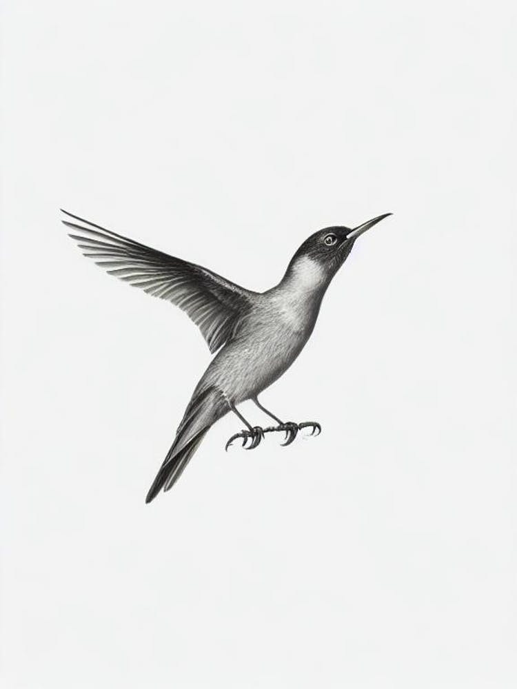 Baldpate B&W Pencil Drawing 2 Bird