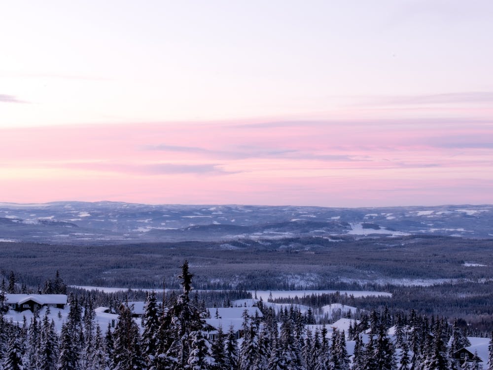 A sunset in Sjusjøen, Norway