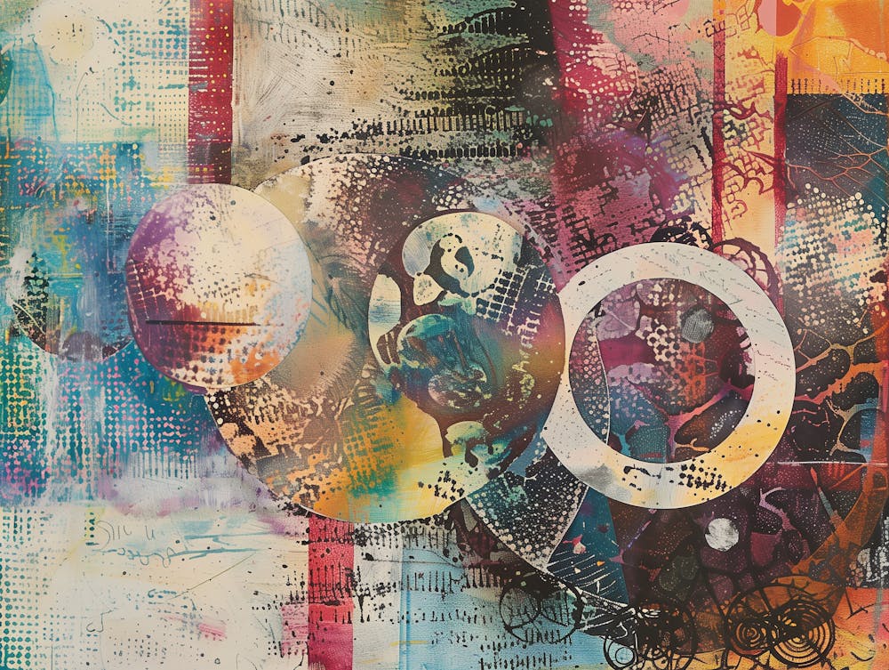 Abstract Mixed Media Painting