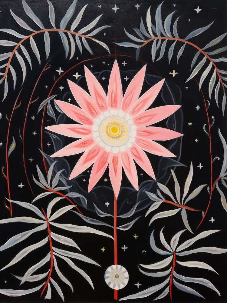 Edelweiss 4 Hilma Af Klint Inspired Flower Illustration