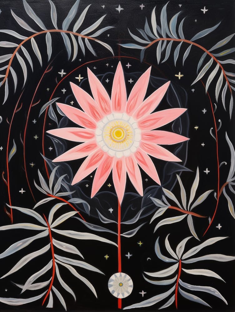 Edelweiss 4 Hilma Af Klint Inspired Flower Illustration