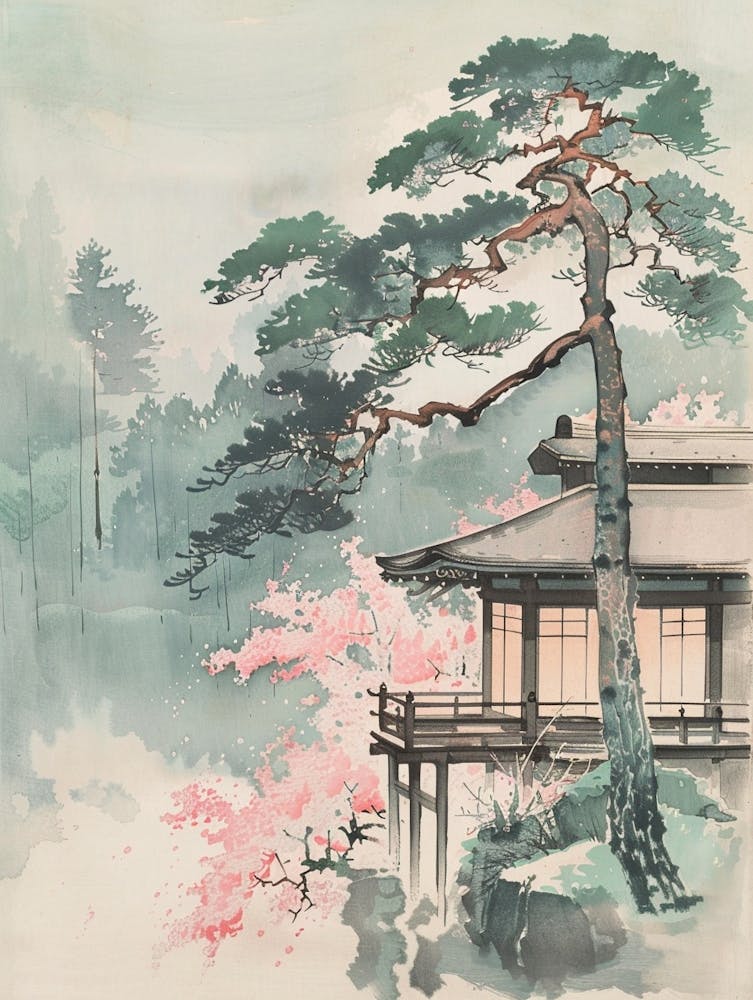Yamagata Japan 1 Retro Illustration
