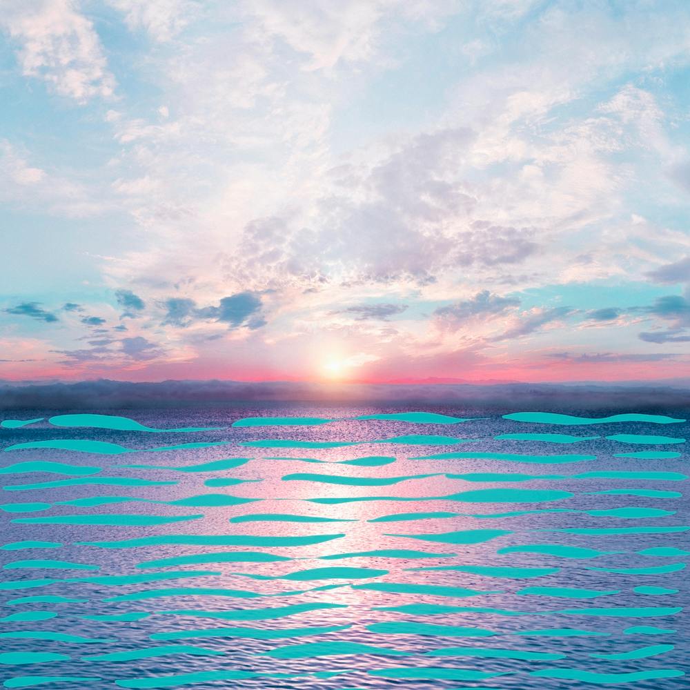 Turquoise Lines In The Ocean Square