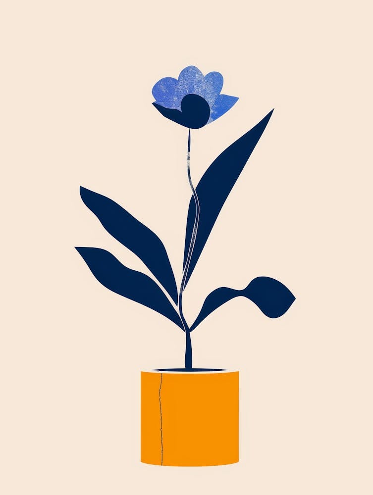 Blue Flower In A Pot