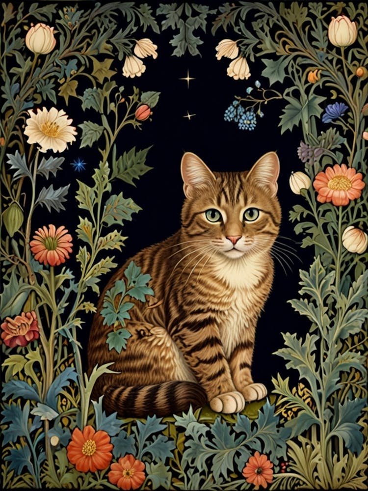 William Morris Cat In The Garden 5