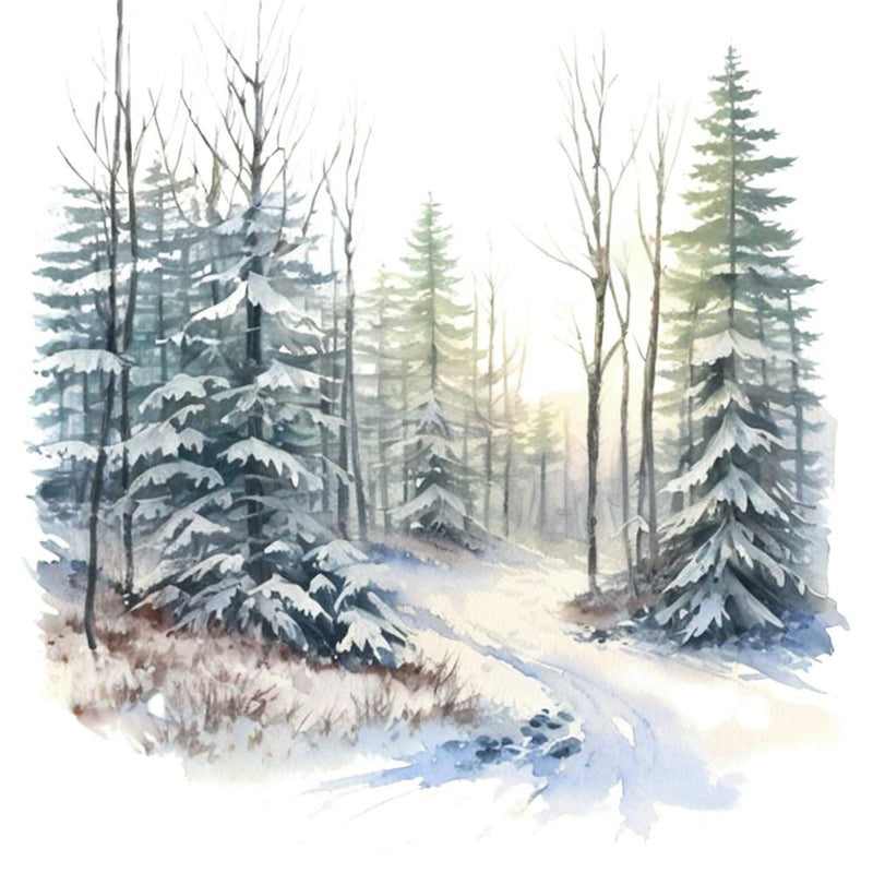 Watercolor Winter Scene