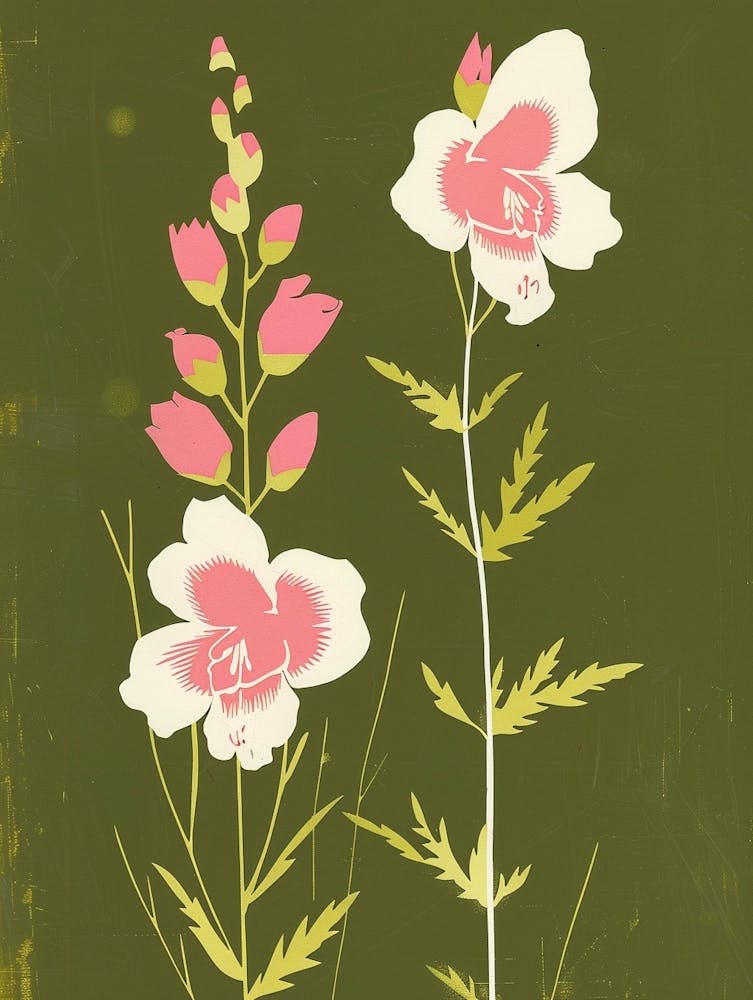 Pink & Green Delphinium 1