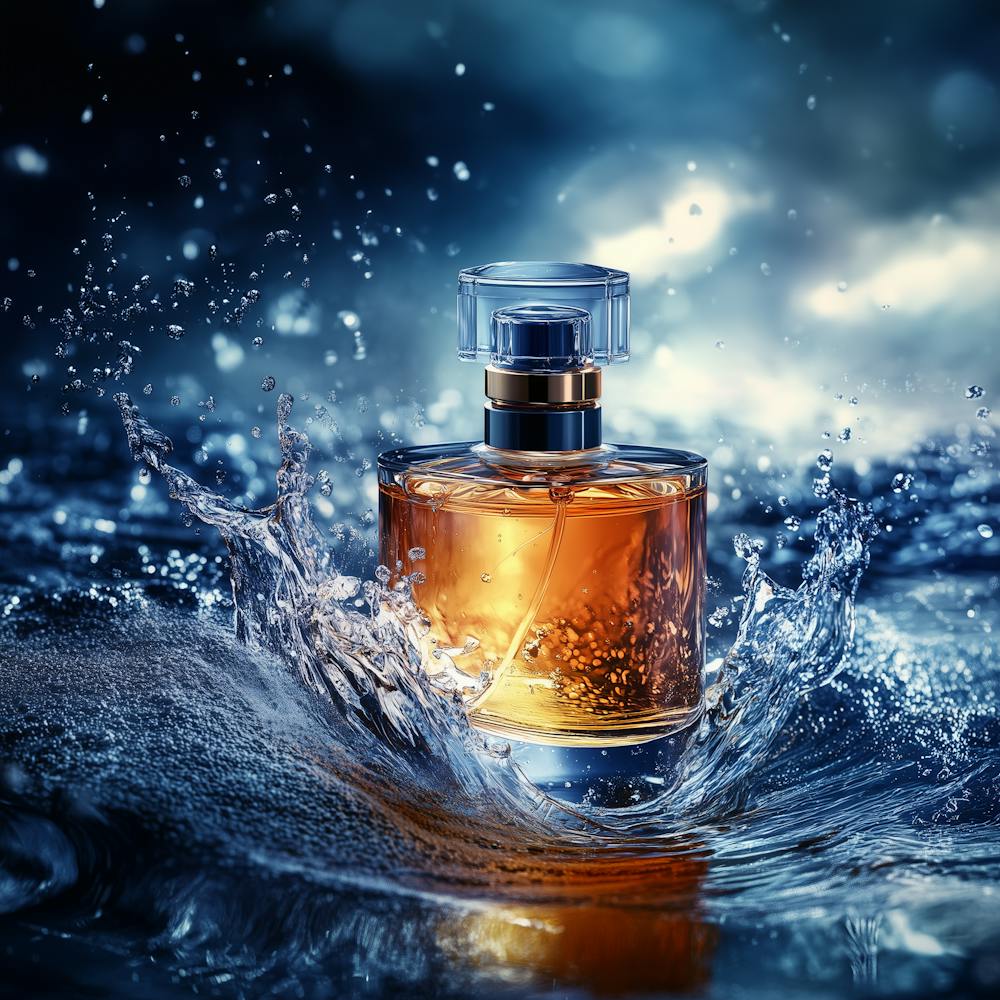 Perfume Bottle In Water 1
