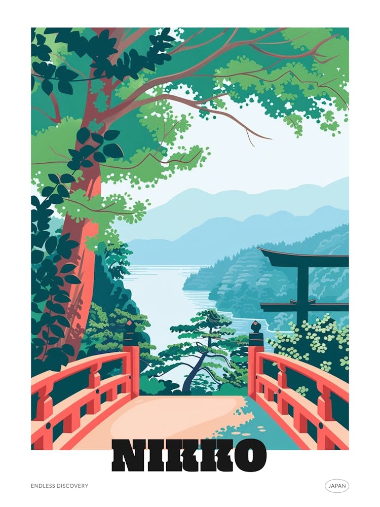 Nikko Japon 7 - Affiche de Voyage Colorée