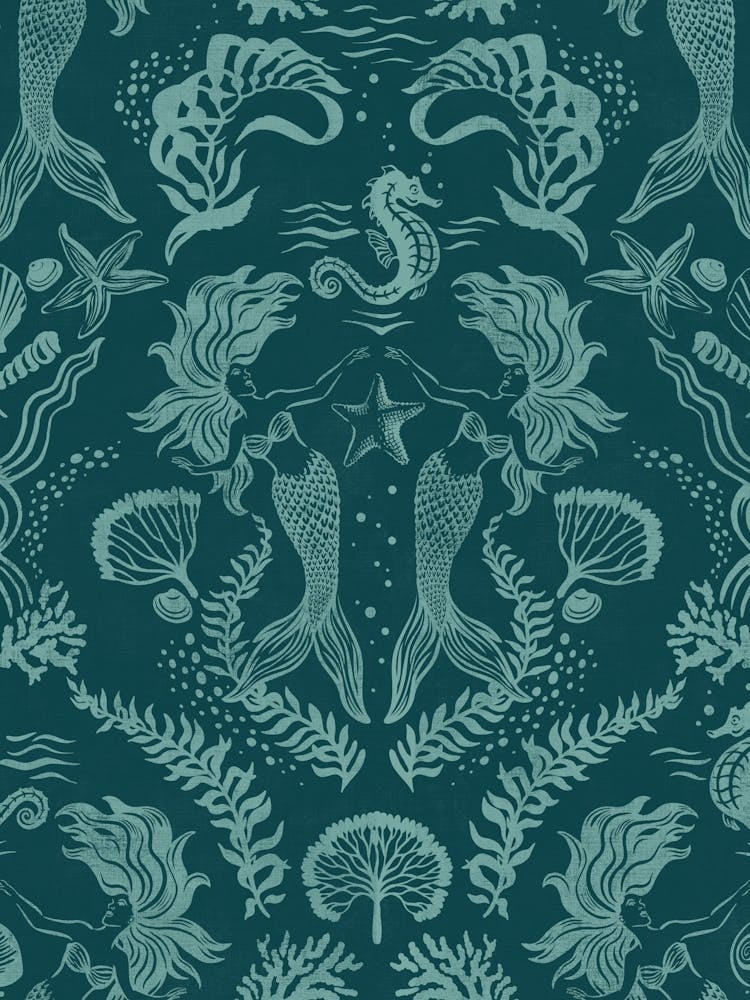 Dreamy Mermaids - Dark Teal