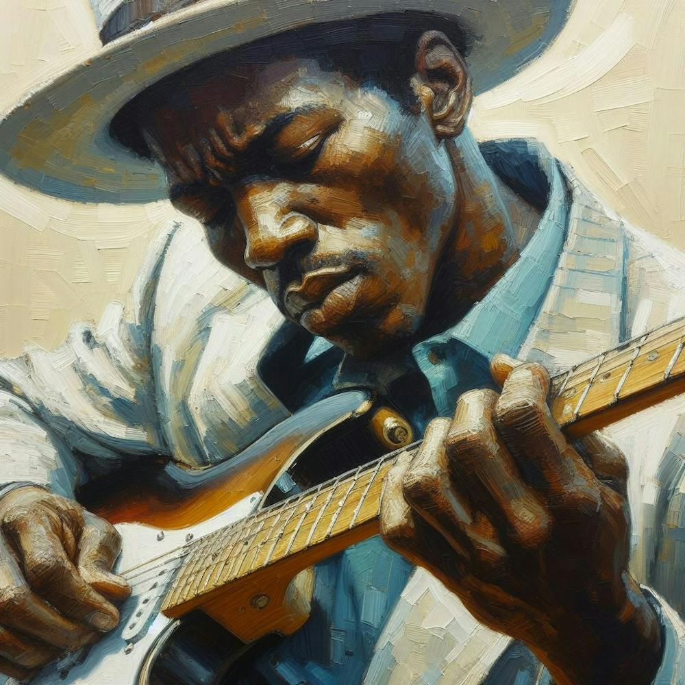 Blues Man with guitar