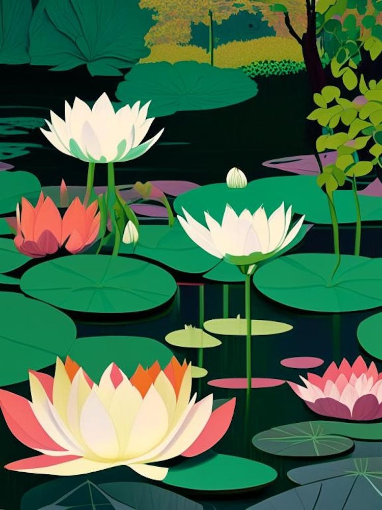 Lotus Flowers In Park Fauvism Matisse 6