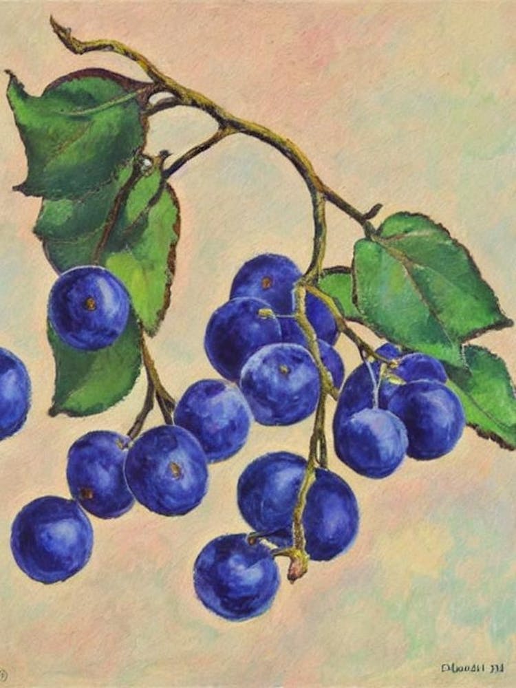 Damson 1 Vintage Sketch Fruit