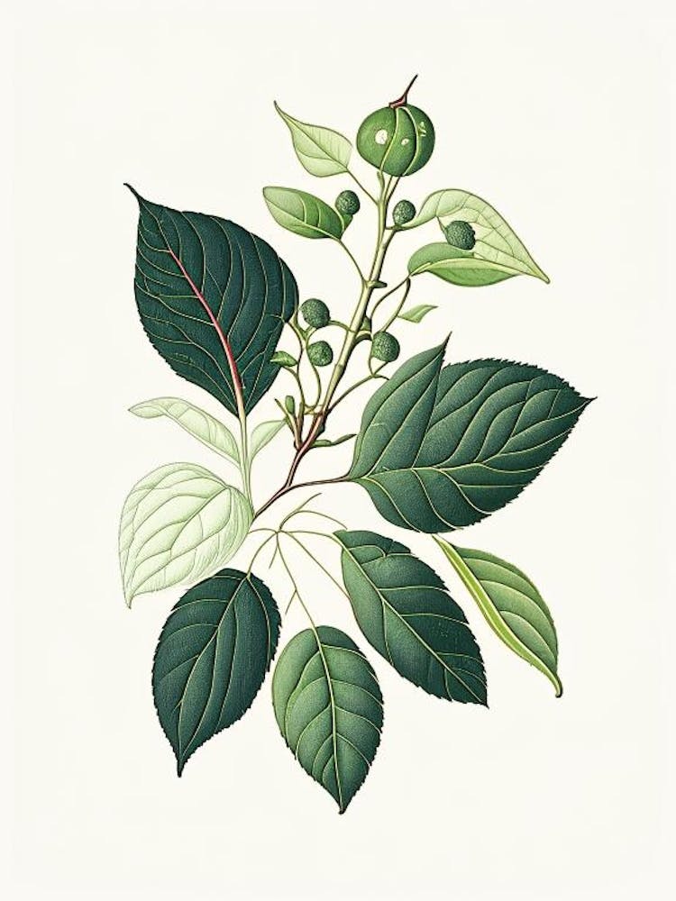 Feuille de Symphorine Botanique Vintage 3