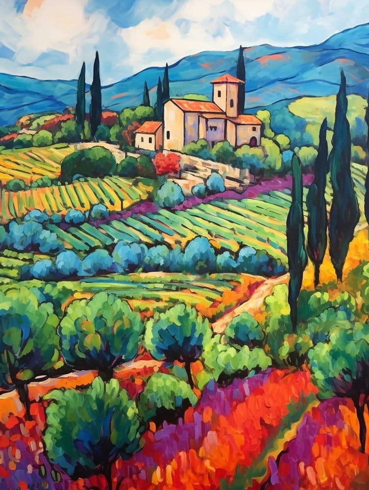 Tuscany Italy 3 Fauvist Painting
