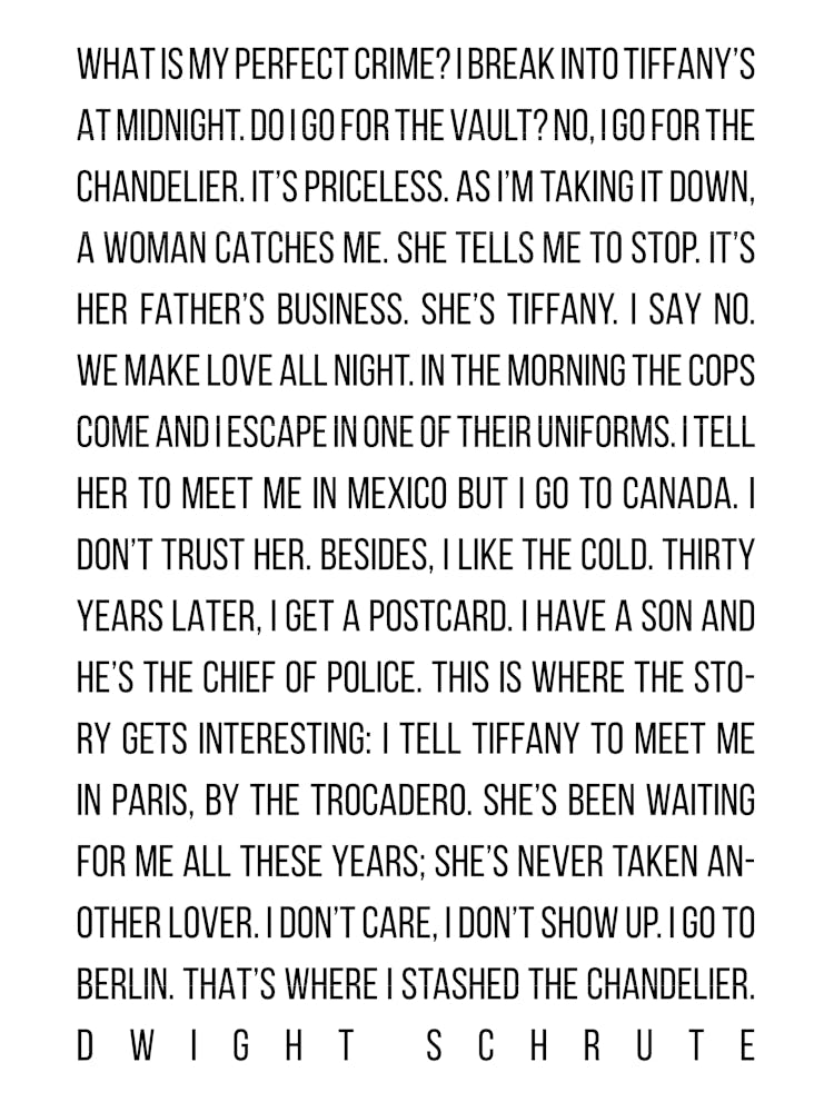 My Perfect Crime By Dwight Schrute The Office