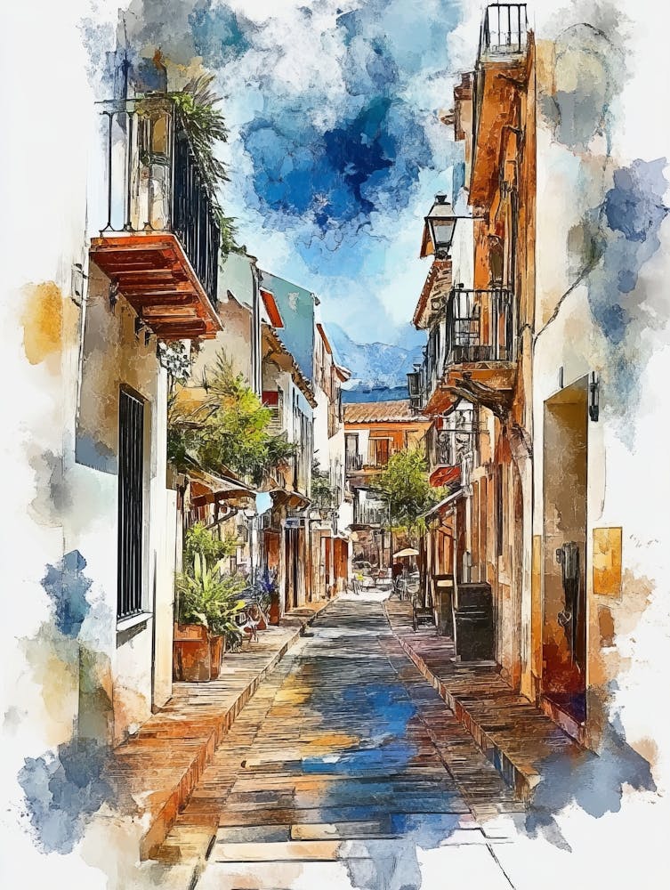Watercolor Street Painting