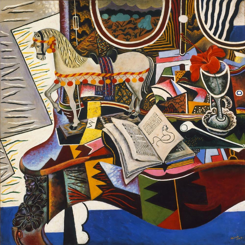 Pferd, Pfeife und rote Blume, Joan Miró